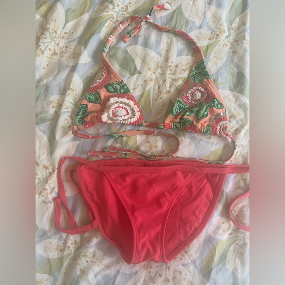 Vix Swim Sofia By Vix Bright Floral Bikini With Beads And Sequin Detail Poshmark